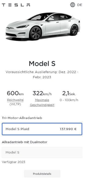 美国市场推出近两年后，特斯拉最快将于 11 月底向欧洲客户交付 Model S Plaid