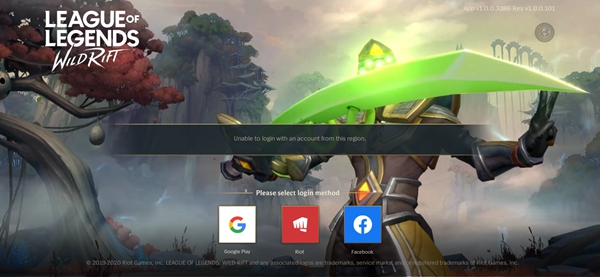 英雄联盟手游登录出现Unable to login with an account from the regin解决方法