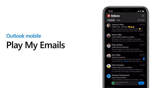 微软Outlook推出语音阅读邮件功能Play My Emails，新增法语和西班牙语