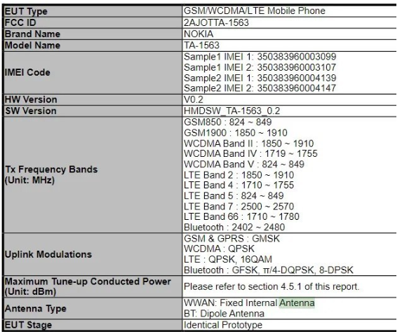 诺基亚品牌新款功能手机“TA-1563”通过FCC认证，搭载1400mAh电池