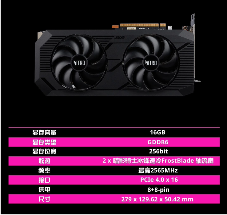 宏碁暗影骑士 RX7800 XT OC 显卡上架，售价3899元起