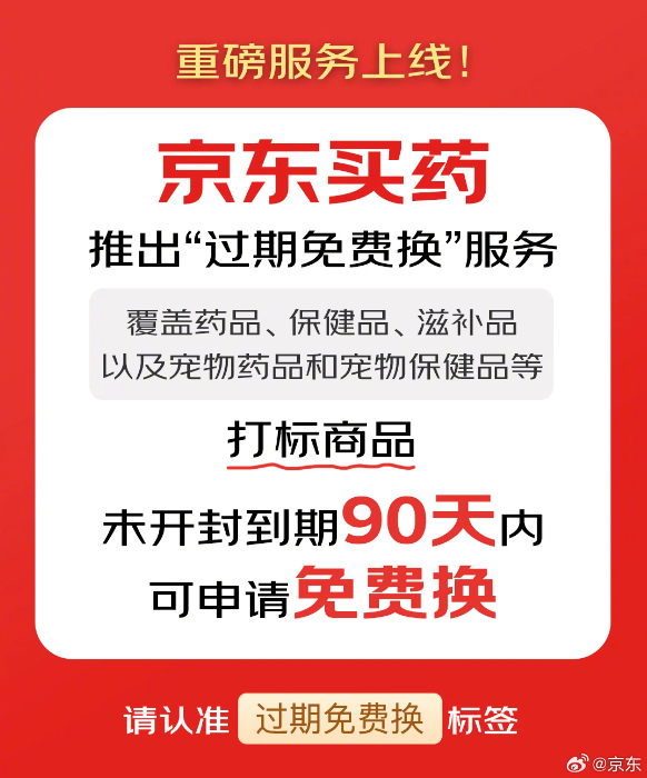 京东买药升级服务，推出‘过期免费换’及‘365天只换不修’政策