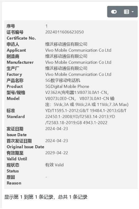 vivo两款新机通过3C认证，均支持80W快充技术